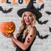 60 Pieces Halloween Candy Temporary Tattoos for Kids, Candy Tattoo Stickers for Boys Girls, Halloween Party Decorations Supplies Favors Goodie Bag Stuffers