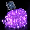 JMEXSUSS 200 LED Purple Solar Christmas Lights, 66 ft Rope Lights Outdoor Waterproof, PVC Tube Purple Christmas String Lights for Party Tree Fence Christmas