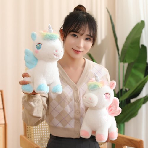 Plush Unicorn Stuffed Animal Unicorn Hugging Pillow Unicorn Plushies Throw Pillow Unicorn Anime Gift for Kids and Lovers in Birthday,Valentine's Day,Christmas (14 Inch, Blue)
