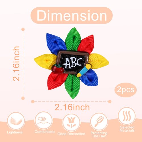Back To School Hair Clip Sun Flower Hair Clips Pencil Apple Blackboard Hairpins Colorful Floral Bow Alligator Clip First Day of School Party Hair Accessories for Girl Woman (sun flower)