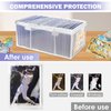 2PCS Toploader Storage Box,Trading Card Storage Box with Dividers Plastic Baseball Card Storage Box for 500+ Sports Cards 100+ Top Loaders BCW MTG Magic TCG Yugioh Card Case Holder Organizer
