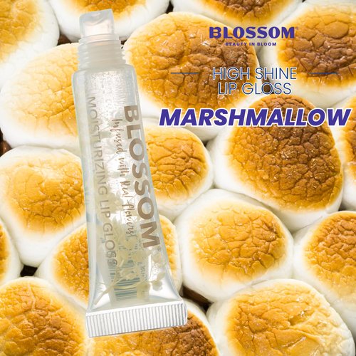 Blossom Scented Moisturizing Lip Gloss Tubes, Infused with Real Flowers, 0.3 fl. oz/9ml, Marshmallow