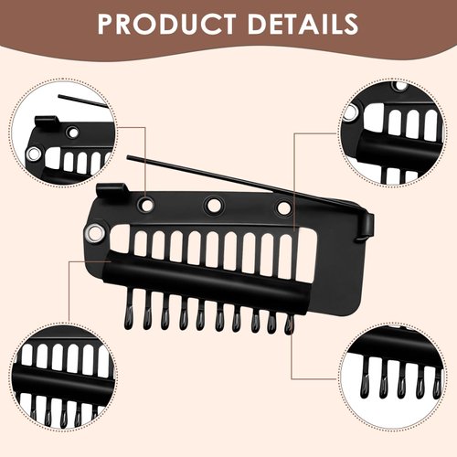STFALI Chunni Clips, 12 pcs - Hair Pins for Styling Hair Extensions, Wigs, Hijabs - Includes Black, Brown, Gold, Silver