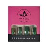 Chrome Green Press On Nails Short Square Full Cover Fake Fingernails Art Daily Wearable Electroplate Design Manicure False Nails Tips (24pcs)