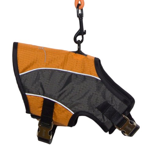 TOUCHDOG 'Reflective-Max' 2-in-1 Premium Performance Adjustable Pet Dog Harness and Leash Combination, Medium, Orange, Charcoal Grey