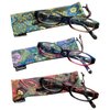 Calabria 4377 Cat Eye Floral Paisley Reading Glasses +2.00 Bulk Variety 3 Pack Women One Power Readers Cute Eyeglass w/Case