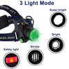 GRACETOP Greenlight LED Headlamp, 1800 Lumens Zoomable Hunting LED Head lamp Flashlight, Hands-Free Headlight Torch Lamp for Hunting Hiking Camping Fishing Reading Running