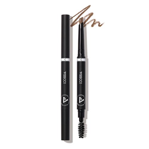 VEECCI Waterproof Diamond Eyebrow Pencil - Quick Fill, Smudge-Proof, Nourishing Formula for Effortless Brows | Flexible Brush, Natural & Microblading Pen for Women | 0.5mm Precision Tip(Natural Brown)