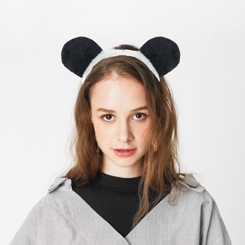 YAXAMING Halloween Panda Ears Headband Bow Tie Tail Bear Ears Hair Hoops Bands Bowtie Animal Headpiece Hairband Women Xmas Holiday Festival Parade Cosplay Wedding Dress Up Birthday Party Accessories