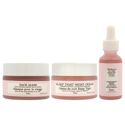 Radiant Renewal Skincare Trio by the Balm for Women - 3 Pc 1oz Face Mask, 1oz Sleep Tignt Night Cream, 1oz Complexion Serum
