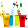 Alomois 24PCs Soccer Themed Drinking Straws for Kids Boys Birthday Party Favors Supplies Decor