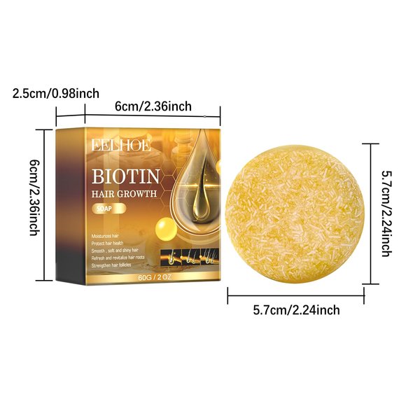 Biotin Hair Growth Soap,Hair Regrowth Shampoo Bar, Organic Biotin Shampoo Bar, Anti Hair Loss Shampoo Solid Soap, Effective Cleansing Shampoo Soap