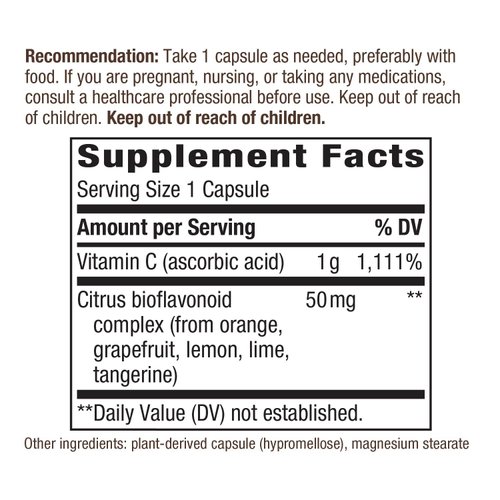 Nature's Way Vitamin C with Bioflavonoids 1000 mg Vitamin C per serving 250 Capsules