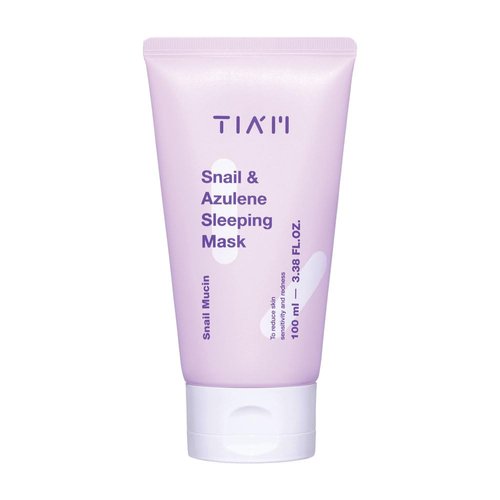 TIAM Snail & Azulene Sleeping Mask, 92% Snail Mucin Cream, For Dry, Sensitive Skin, Repair Damaged Skin, Not Tested on Animals (100ml / 3.38Fl Oz)