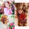 SuPoo 16 Pack Red Rose Flower Hair Clips Small Hawaiian Flower Claw Clip Mini Alligator Clips Cute Side Hair Barrettes for Women Girls Wedding Hair Accessories Brooch Boho Hair Styling Accessories