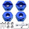 Hobbypark Aluminum 12mm Hex Wheel Hubs Adapters with Locknuts for Arrma 1/10 Granite Voltage MEGA 2WD Granite 4X4 Big Rock Senton, Set of 4 (Blue)