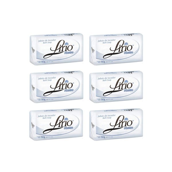 Lirio Neutro Bar Soap. Neutral Base, Anti-Acne and Eczema Treatment Soap. Mild Scent, No Harsh Chemicals. 5.3 Oz. Pack of 6