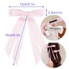 12 PCS Double Layer Hair Accessories - Silky Satin Ribbon Bow Clips with Long Tails for Women