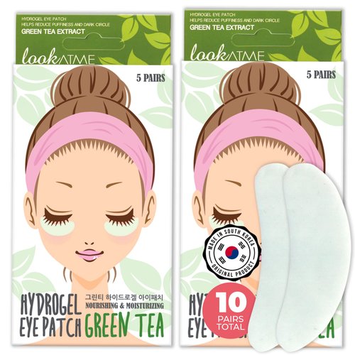Look At Me Under Eye Patches (10 Pairs). Korean Skin Care Green Tea Hydrogel Eye Patch/Eye Pads. Dark Circle Remover and Collagen Eye Mask for Puffy Eyes. Gel Under Eye Brightener/Eye Depuffer