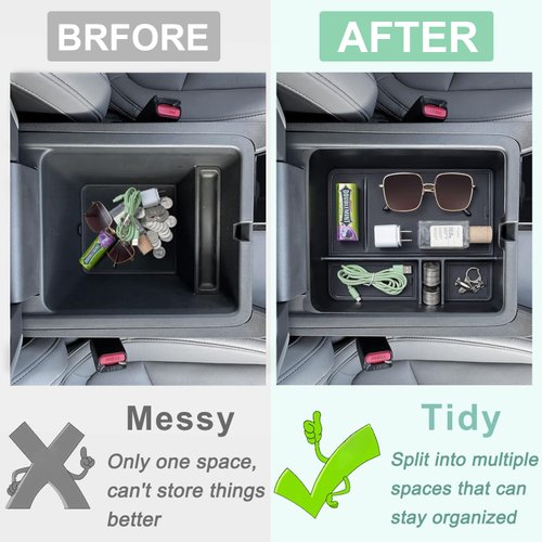 PIMCAR Compatible with 2023 2024 Honda Pilot, 2024 Honda Ridgeline/Passport Center Console Organizer Insert Tray Accessories Armrest Box Divider ABS Plastic Material