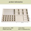 AIRZSNRY Jewelry Organizer for Drawer, Velvet Jewelry Storage Inserts, Stackable Jewelry Holder Tray for Dresser, Stacking Accessories Display for Drawers(Beige,1 Set)