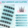MLEN DIARY Self Adhesive Lash Clusters DIY Eyelash Extensions D Curl Natural 36Pcs Self Adhesive Cluster Lashes 10-12MM No Glue Individual Lashes Self Application at Home