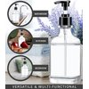 Clear Soap Dispenser with Pump, Waterproof Labels (2 Pack,18 Oz), Plastic Hand Soap Dispenser, Dish Soap Dispenser for Kitchen and Bathroom, Soap Dispenser Bathroom Bottle