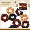 BBTO 12 Pieces 4.3 inch Satin Hair Scrunchies for Women Elastic Hair Bobbles Scrunchies Hair Ties for Adults, Big Scrunchy Ponytail Holder with Elastic Bands Thick Thin Curly 6 Colors