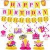 Refavor Softball Birthday Party Decorations - Softball Themed Happy Birthday Banner Softball Party Decorations Hanging Swirls Honeycomb Centerpieces Table Decor Sports Birthday Party Supplies