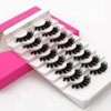 beautykaisen 8Pair 3D False Eyelashes Cross Fluffy Natural Look PACK Volume Fluffy Natural Faux Mink Lashes(3D999 DRAK PINK) 8pair-3D999 8pair-3D999 0
