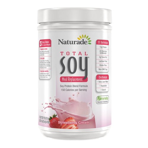 Naturade Total Soy Protein Powder - 13g Protein & 150 Calories per Servings- Non-GMO Soy - 0g Trans Fat - Lactose & Gluten Free - Strawberry Creme (13 Servings)