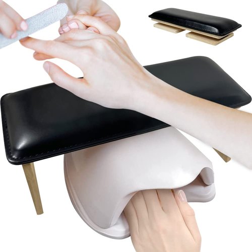 WAYUTO Folding Nail Manicure Hand Rest Nail Art Arm Rest Nail Polish Hand Rest Nail Tech Hand Rest Nail Art Hand Pillow Nail Salon Hand Rest Nail Hand Rest Cushion for Women Girls Black