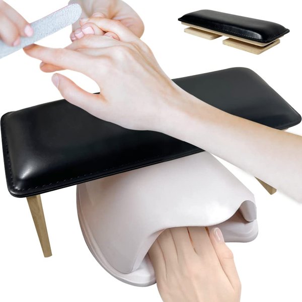 WAYUTO Folding Nail Manicure Hand Rest Nail Art Arm Rest Nail Polish Hand Rest Nail Tech Hand Rest Nail Art Hand Pillow Nail Salon Hand Rest Nail Hand Rest Cushion for Women Girls Black