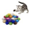 Muluo 32 Pcs Crinkle Balls Cat Toy and Cat Spring Toy, 12 Pcs Mylar Crinkle Ball, 10 Pcs Cat Spiral Spring, 10Pcs Sparkle Balls Tinsel poms, for Cats Kittens Playing Interacting