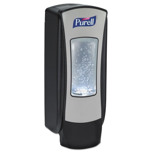 PURELL ADX-12 Push-Style Sanitizer Dispenser, Chrome/Black, for 1200 mL PURELL ADX-12 Hand Sanitizer Refills (Pack of 1) – 8828-06