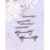 Nipple Piercing Kit 6 Pieces 14G Stainless Steel Nipple Piercing Jewelry Piercing Needles and Piercing Clamp Straight Heart Shape Nipple Rings Tongue Ring Barbell Body Piercing Jewelry Tools Silver