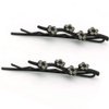 Hair Pins for women Faux Rhinestone Flower Daisy Covered Bobby Pin, Set of Two, Black