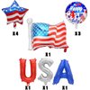 4th of July Independence Day Balloons Decorations, 16" USA Letter Banner, 18 Inch Foil Balloons, American Flag Balloons Star balloons Patriotic Party Decorations American Memorial Day Party Supplies