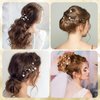 AOZUO 15 Pcs Pearl Bobby Pins, Gold Pearl Hair Pins Elegant Pearl Hairpins in 3 Size Wedding Hair Clip Barrettes Hair Accessories for Brides Bridesmaid Women Girls