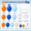 136pcs Blue Balloon Garland Arch Kit, DIY Blue Orange Nude White Dog Bone Paw Print Balloons Arch for Theme Baby Shower Anniversary Blue Birthday Party Decorations