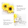 Jeairts Sunflower Bride Wedding Hair Comb Crystal Pearl Bridal Hair Pieces Leaf Side Combs Hair Dress Decorative Hair Accessories for Women and Girls (1-Silver)