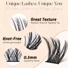 Lash Clusters DIY Lash Extensions, C Curl Individual Lashes Clusters Lashes Wispy Lash Extensions Natural Look Eyelash Clusters Mix 8-16mm(VOLUME-0.07C-8-16mm)
