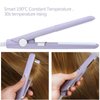 Mini Curling Iron 2 in 1 Hair Straightener and Curler Travel Size Hairstyling Iron Heating Curler for Short Hair Home or Salon Professional Hair Styling Tool (Purple) (Purple)