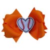 Baseball Heart Hair Bow (Orange)