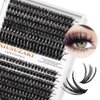 XIUSUZAKI Lash Clusters C Curl DIY Eyelash Clusters 60D+80D 280pcs Cluster Lashes 10-16mm Cluster Eyelash Extensions Individual Lashes Wispy Soft Lash Extensions At Home(60D+80D 0.07C,10-16mm Mixed)
