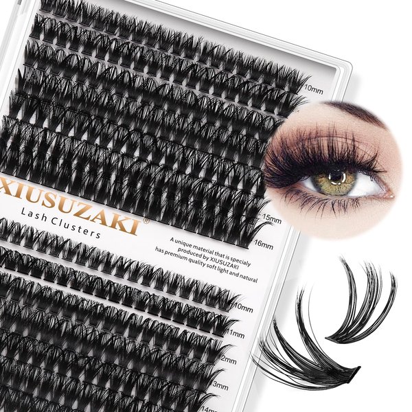 XIUSUZAKI Lash Clusters C Curl DIY Eyelash Clusters 60D+80D 280pcs Cluster Lashes 10-16mm Cluster Eyelash Extensions Individual Lashes Wispy Soft Lash Extensions At Home(60D+80D 0.07C,10-16mm Mixed)