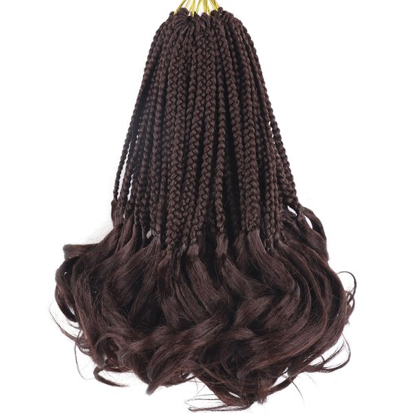 French Curl Braiding Hair 10Inch 99J French Curl Crochet Braids Crochet Hair for Women Short Crochet Braids French Curly Braiding Hair Crochet Box Braids Crochet Hair Extensions (7Packs)