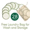 Sopurrrdy 28 Pack Reusable Cotton Rounds with Washable Laundry Bag and Round Box|Travel Essentials for Skincare, Makeup Remover Pads and Storage|Reusable Makeup Remover Pads