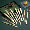 Gold Dinner Knives Set Of 12, Berglander Stainless Steel Titanium Plating Shiny Gold Dinner Knife, Butter Knife Spreader Table Knives Sturdy And Dishwasher Safe
