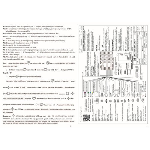 Electric Motor Controller, 36V-48V Waterproof LCD Display Panel Brushless Controller Kit for Electric Bicycle Scooter, 36V-250W/48V-350W Ships Randomly